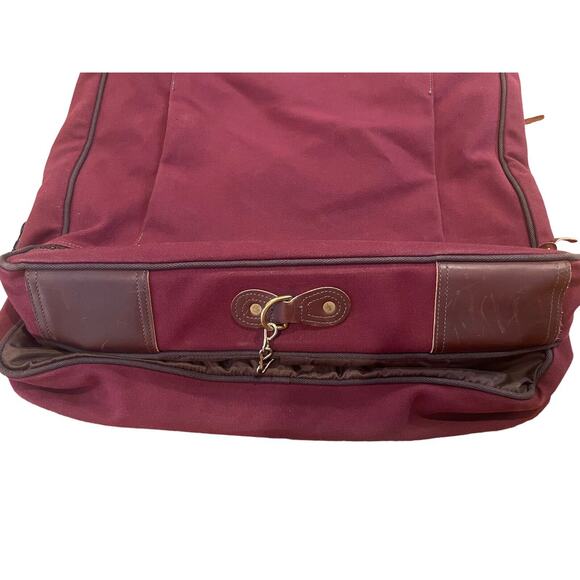 Duluth Pack Sportsman's Garment Bag In Waxed Canvas Burgundy EUC - Picture 8 of 12